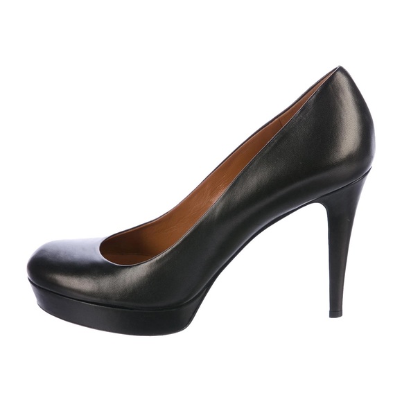 Gucci Nappa Charlotte Pump Stiletto Heels in Black Leather EU 37 US 7 MSRP $540 - Picture 1 of 5